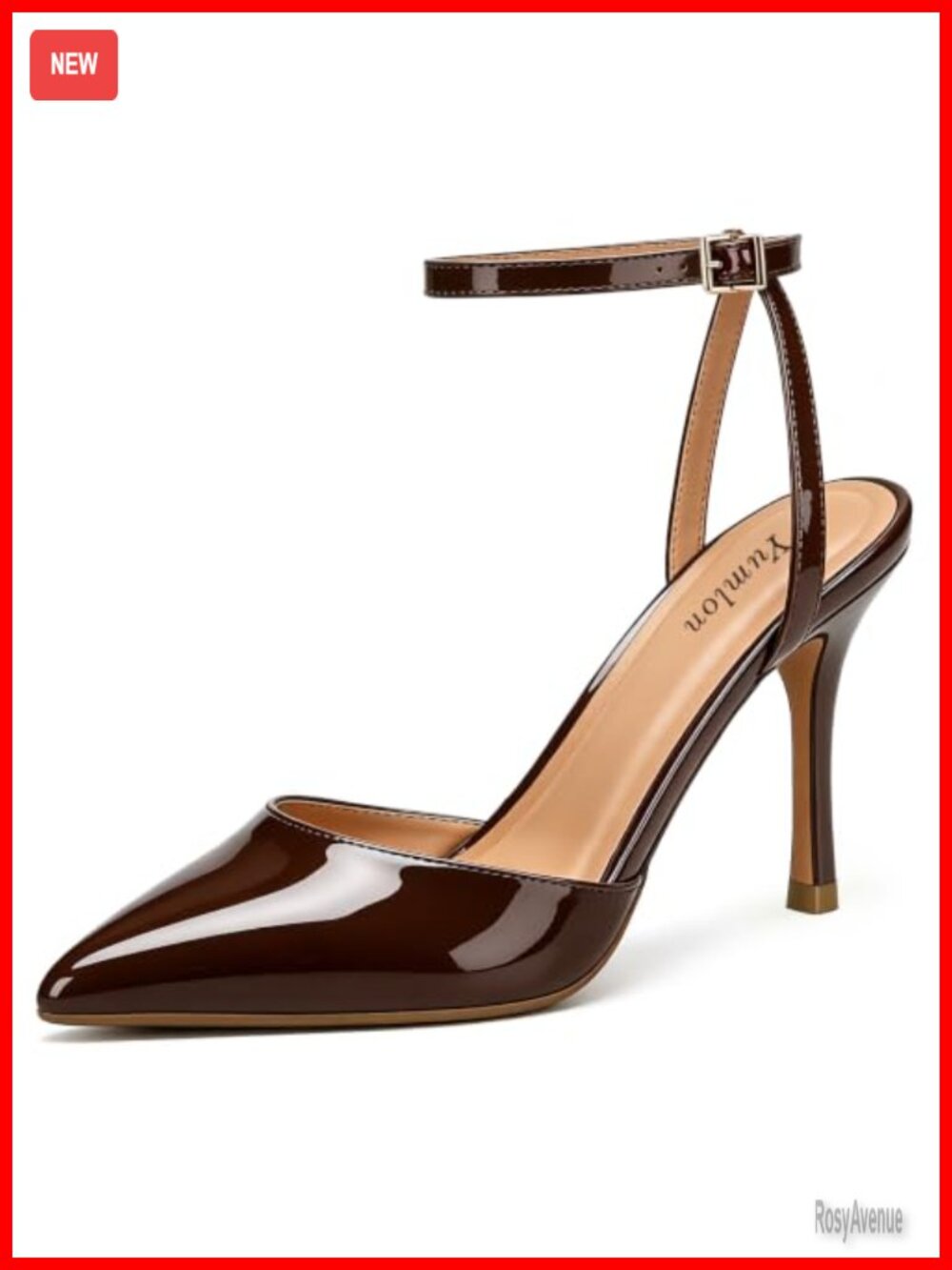 Women's Slingback Stiletto Heels Pointed Toe Ankle Strap Wedding Pumps